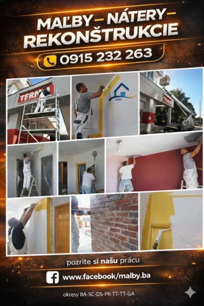 📢Ponúkam odborné maliarske a natieračské práce - byty a domy ☎️0915 232 263