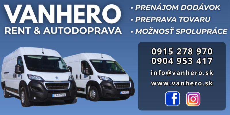 🌟 Prenájom dodávky a pravidelná preprava VANHERO